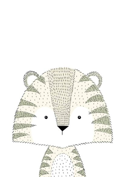 Cute hairy tiger poster