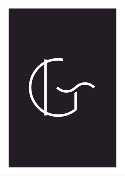 Calligraphy big letter g black poster