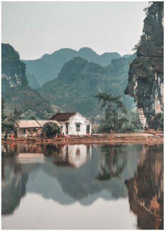 vietnam house on mountain poster