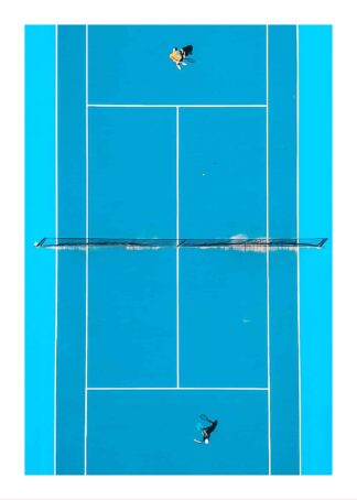 Tennis court blue poster