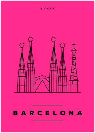 Barcelona illustration poster