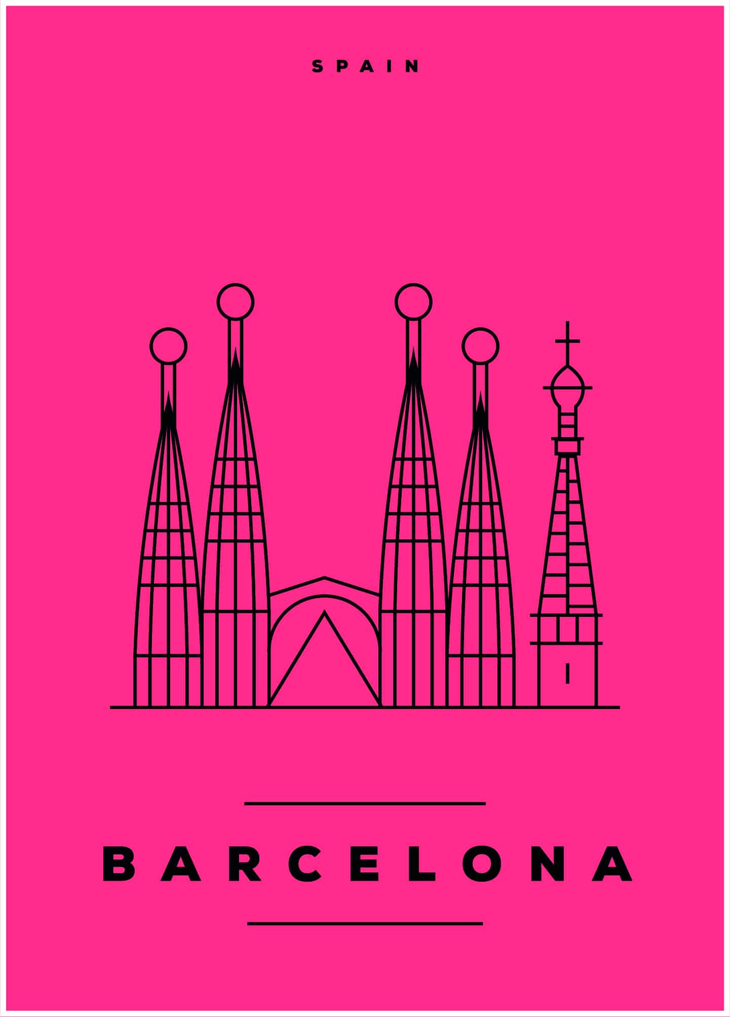 Barcelona illustration poster