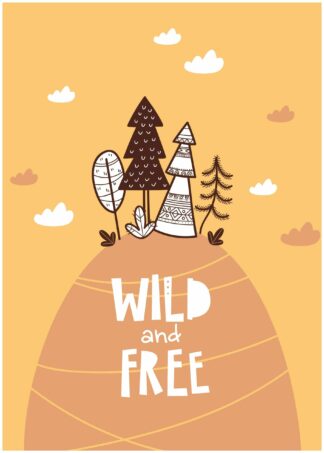 wild and free cartoon poster