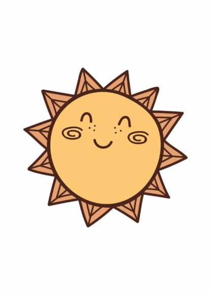 kids happy sun cartoon poster