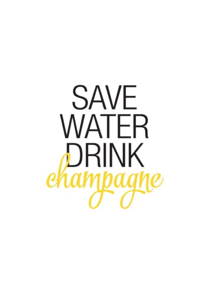 Save Water Drink Champagne text poster