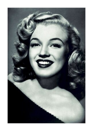 Marilyn monroe young smile black and white poster