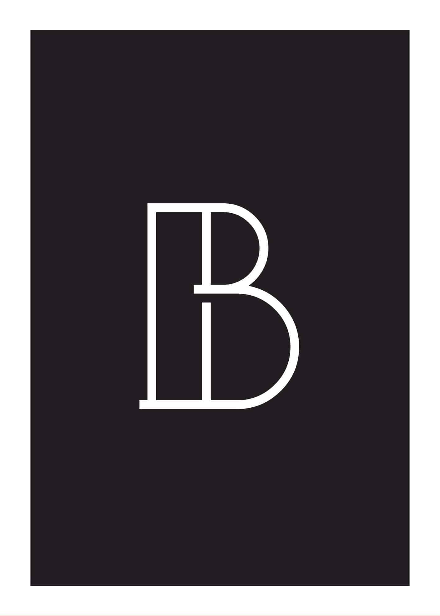 Big letter b black poster