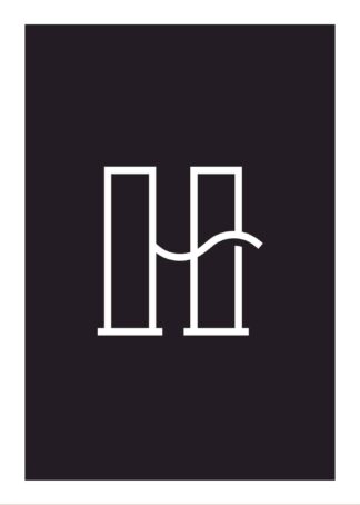 Calligraphy big letter h black poster