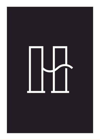 Calligraphy big letter h black poster