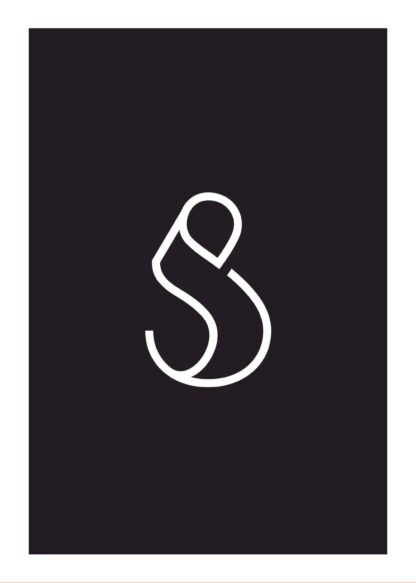 Calligraphy big letter s black poster