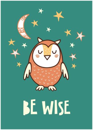 Be wise cartoon poster