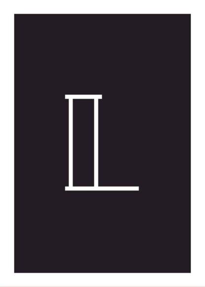 Calligraphy big letter l black poster