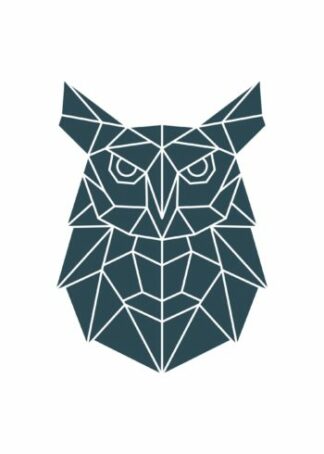 Polygonal owl illustration poster