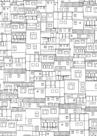 Favelas seamless pattern illustration poster