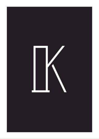 Calligraphy big letter k black poster