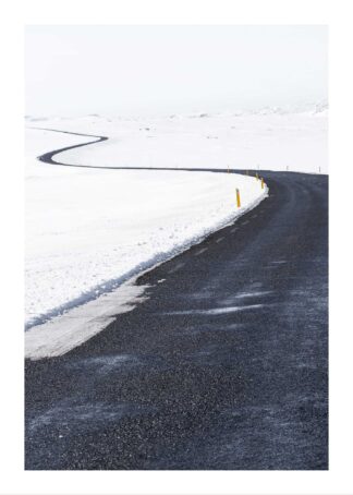 Plowed road in snowy environment poster