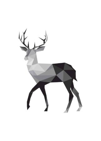 3d polygonal deer poster