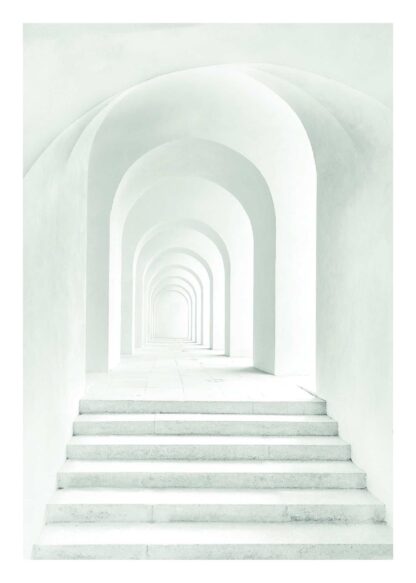 White stone hallway poster