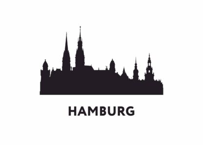 Hamburg outline illustration poster