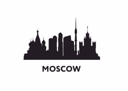 Moscow outline illustration poster